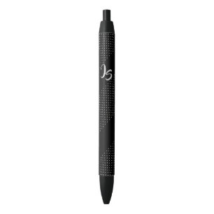 Elegant Gift with Personalise Silver Monogram Black Ink Pen