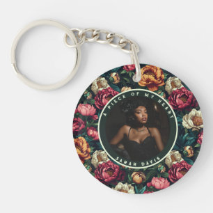 Elegant Gifts For Men Custom Peonies Key Ring