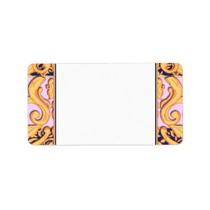 Elegant Gilded Damask Labels for Fancy Occasion