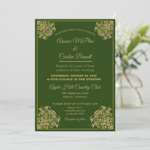 Elegant Gilded Wedding Invitation