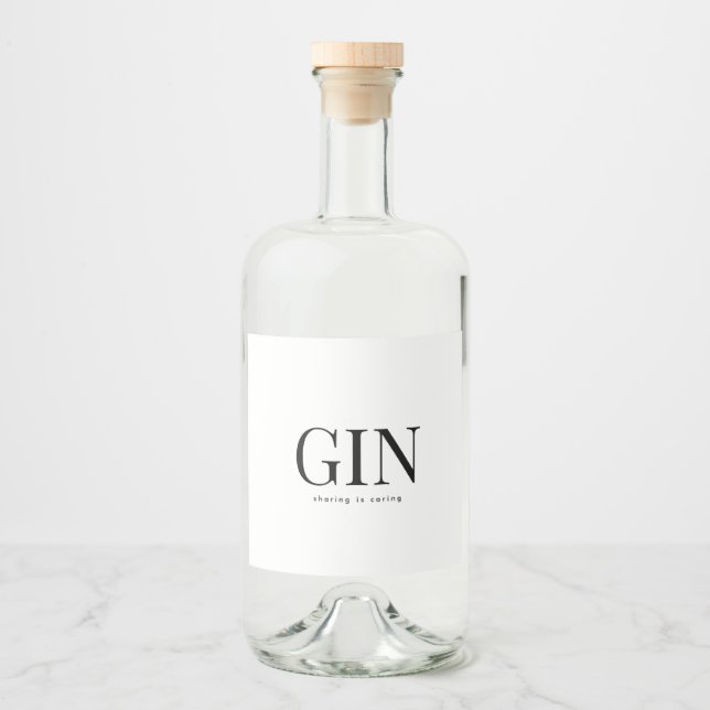 elegant GIN wedding Liquor Bottle Label (Front)