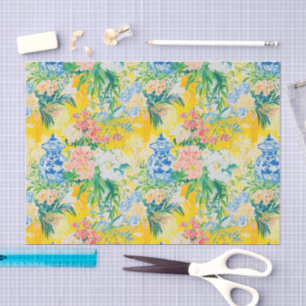 Elegant Ginger jar and flowers pattern  Tissue Paper