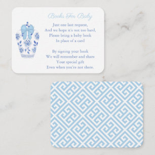 Elegant Ginger Jar Baby Boy Shower Bring A Book Enclosure Card