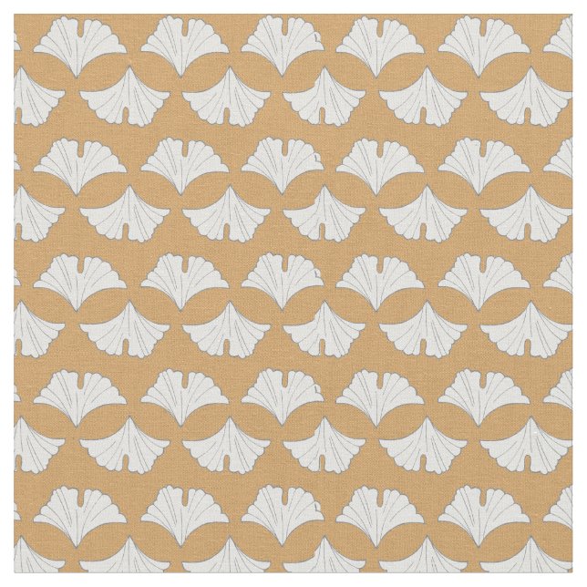 Elegant gingko leaf rows w/custom background colou fabric (Close Up)