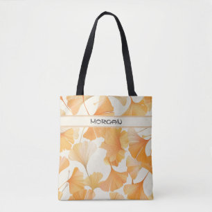 Elegant Ginkgo Leaves Personalised Tote Bag 🌿🍂