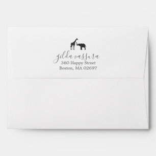 Elegant Giraffe Elephant Baby Shower Envelope