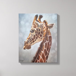 Elegant Giraffe Portrait Painting 20260306 Small Canvas Print