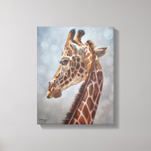 Elegant Giraffe Portrait Painting Small