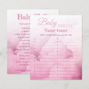 Elegant Girl Baby Shower Name and unscramble game