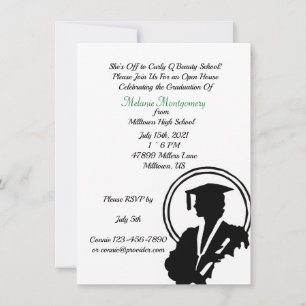 Elegant Girl Graduate Silhouette Graduation Invitation