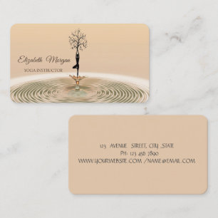 Elegant Girl Tree Yoga Instructor Business Card