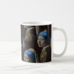 Elegant, Girl with a Pearl Earring Crochet Artwork Coffee Mug