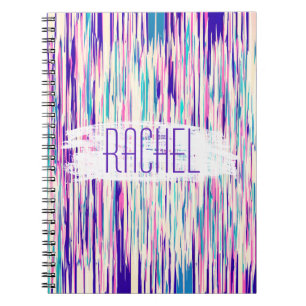 Elegant Girly Abstract Brushstrokes Monogram Notebook