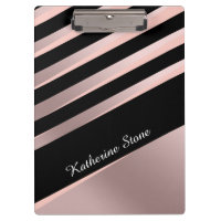 Elegant girly abstract rose gold, black & pink