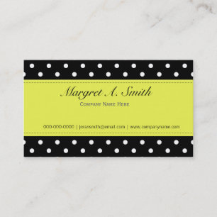 Elegant, girly B&W polka dots business cards
