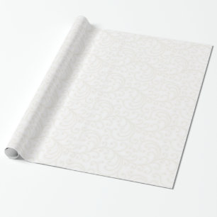 Elegant girly beige white floral pattern monogram wrapping paper