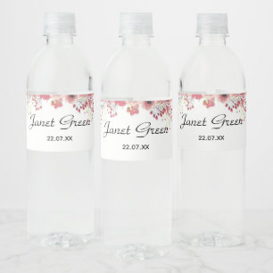 Elegant Girly Bridal Shower Water Bottle Labels