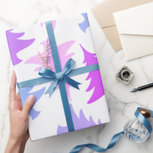 Elegant girly colorful Christmas tree pattern Wrapping Paper