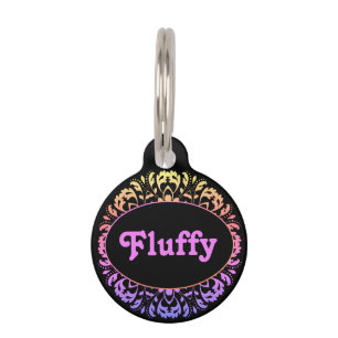 Elegant girly colourful pet tag