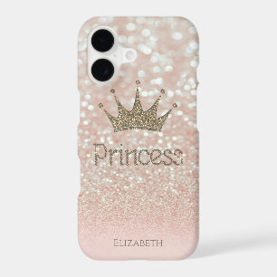 Elegant Girly Crown Princess, Glitter Bokeh