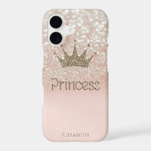 Elegant Girly Crown Princess,Glitter Bokeh