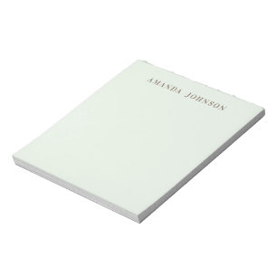 Elegant Girly CUSTOM NAME GOLD light green Notepad