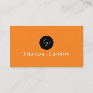 Elegant Girly Day Spa and Salon LOGO Orange Business Card