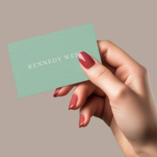 Elegant Girly Day Spa Muted Teal Business Card