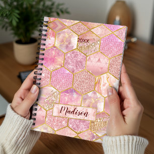 Elegant girly faux Glitter rose gold geometric Planner