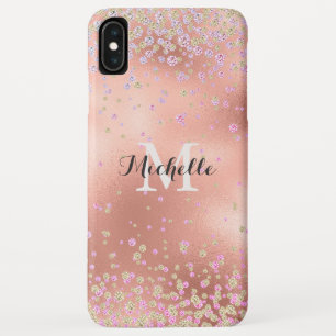 Elegant Girly Faux Rose Gold Foil Personalised iPhone XS Max Case