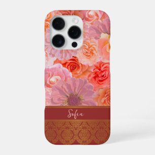 Elegant Girly Floral Oriental Custom Name iPhone 16 Pro Case