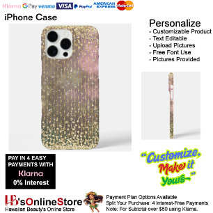 Elegant Girly Gold Beaded Glitter  iPhone 16 Pro Max Case