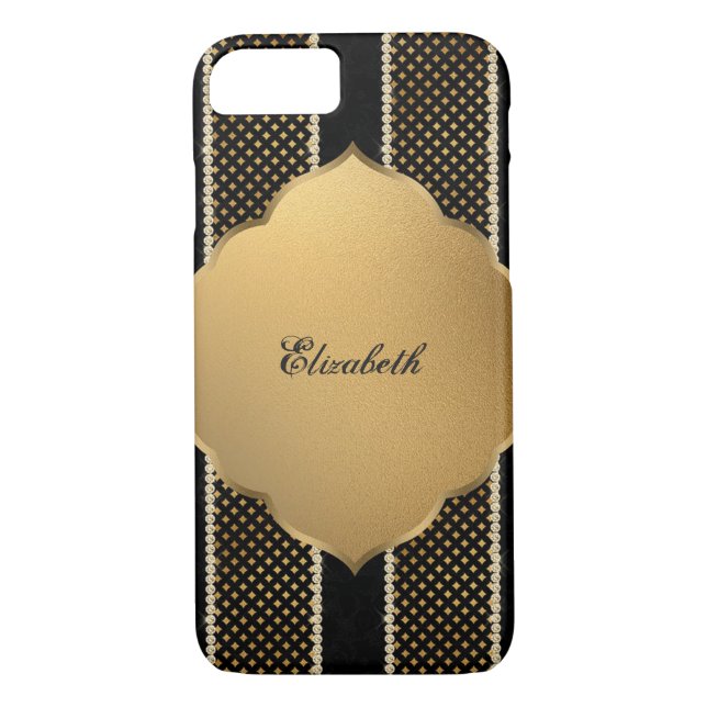 Elegant Girly Gold Diamonds -Personalised Case-Mate iPhone Case (Back)