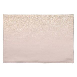 Elegant Girly Gold Rose Pink Glitter Ombre Placemat