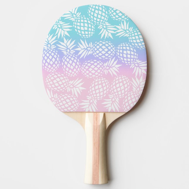 Elegant Girly Gradient Pineapple Pattern Colourful Ping Pong Paddle (Front)