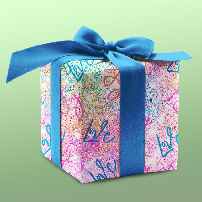 Elegant girly iridescent glitter unicorn rainbow  wrapping paper (Creator Uploaded)