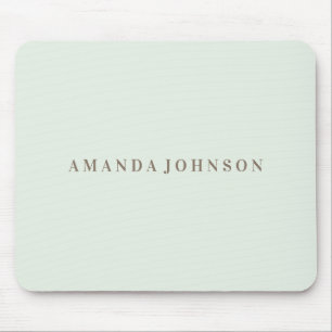 Elegant Girly light green custom name Mouse Mat