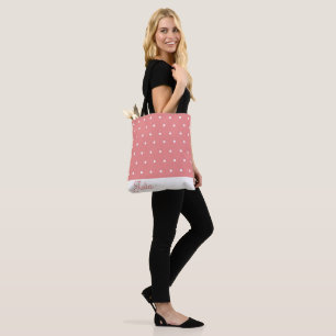 Elegant Girly Modern Polka Pattern Personalised Tote Bag