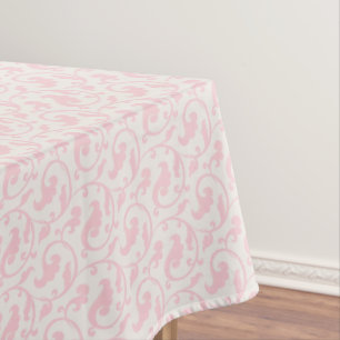 Elegant girly pastel pink floral pattern tablecloth
