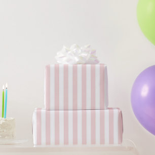 Elegant Girly Pastel Pink Stripe Pattern Spring Wrapping Paper