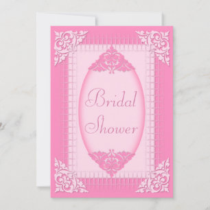 Elegant, Girly Pink Bridal Shower Invitation