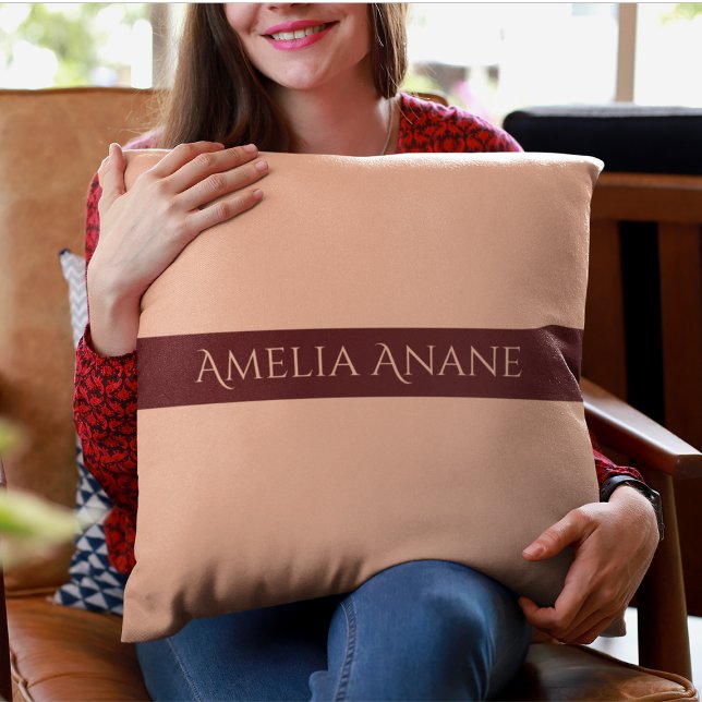 Elegant Girly Pink & Dark Red Script Gift  Cushion (Creator Uploaded)