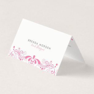 Elegant Girly Pink Swirls Lace Business Card