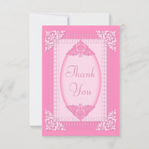 Elegant, Girly Pink Thank You Card