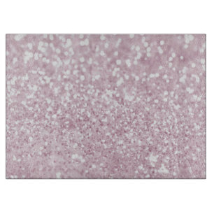 Elegant Girly Pink White Faux Glitter Cutting Board