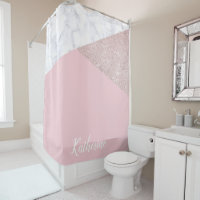Elegant girly rose gold glitter white marble pink