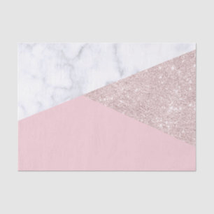 Elegant girly rose gold glitter white marble pink tissue paper