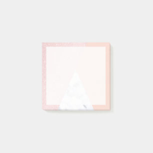 Elegant girly rose gold glitter & white marble post-it notes