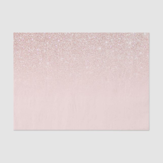 Elegant Girly Rose Gold Pink Glitter Ombre Tissue Paper (Front)