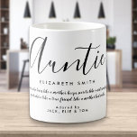 Elegant Girly Script Auntie Quote Coffee Mug<br><div class="desc">Personalise for your Aunt or Auntie to create a unique gift. A perfect way to show her how amazing she is every day. Designed by Thisisnotme©</div>